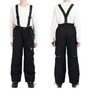 Boys Youth Bib Snow Pants with Suspenders Black M 10-12 Gerry Performance NWOT